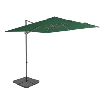 vidaXL Outdoor Umbrella with Portable Base Green