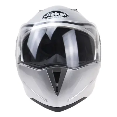 (Silver, XL) Safe Double VisorMotorcycle Helmets