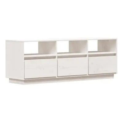 (white) vidaXL TV Cabinet TV Unit Sideboard Hifi Cabinet TV Stand Solid Wood Pine