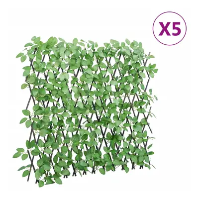 vidaXLÃÂ Artificial Ivy Trellis Expandable Privacy Screen pcs Green 180x65 cm