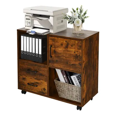 Mobile File Cabinet with Drawers Rolling Printer Stand