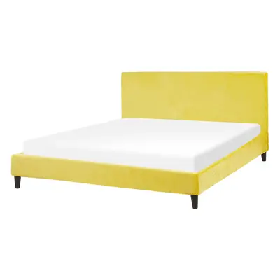 Bed FITOU x cm (EU King Size) Velvet Yellow