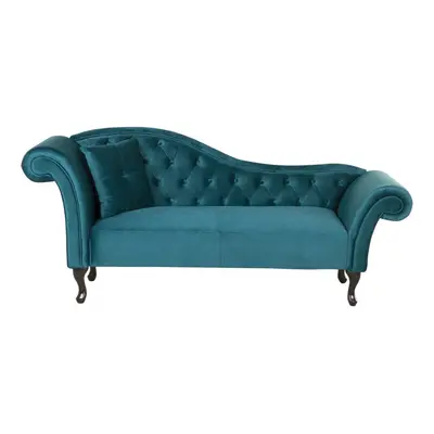 Left Hand Chaise Lounge Velvet Teal LATTES