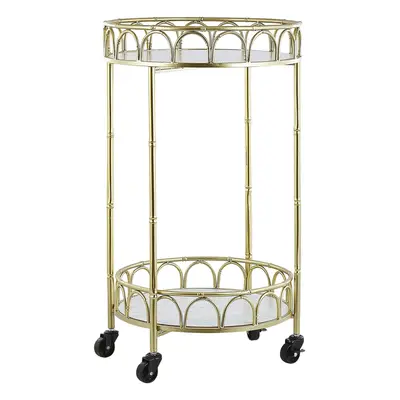 Kitchen Trolley SHAFTER Metal White Marble