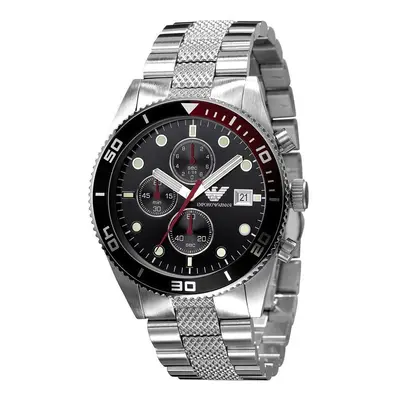 Emporio Armani Mens Chronograph Watch Stainless Steel Bracelet Black Dial AR5855