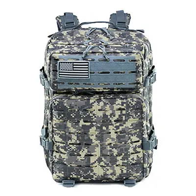 (ACU Digital) 55L Outdoor Military Molle Tactical Army Rucksack Waterproof Zipper Large Capacity