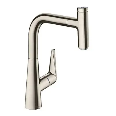 hansgrohe Talis Select Kitchen Tap 220, Pull-Out Spout, 110/150 Swivel Range, stainless steel