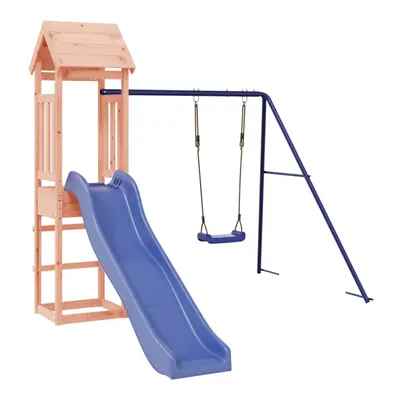 (solid douglas wood) vidaXL Playhouse Outdoor Climbing Frame Patio with Slide Swing Solid Wood P