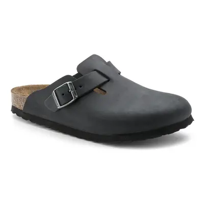 (7.5 UK) Unisex Birkenstock Leather Clogs Black Regular fit