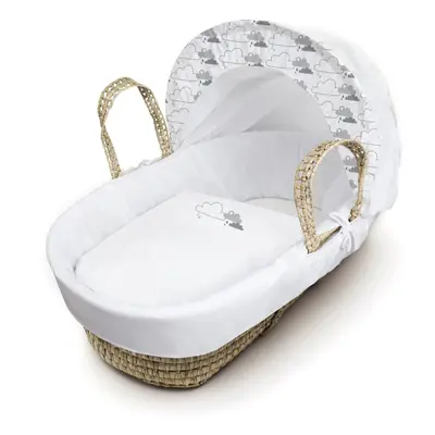 Cloud Palm Moses Basket With Mattress, Padded Liner & Adjustable Hood