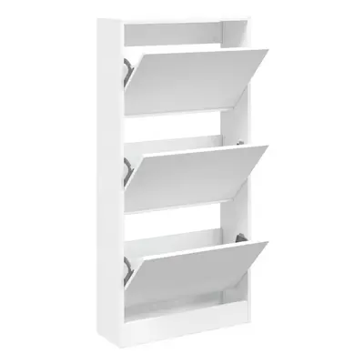 (white, x x 125.5 cm) vidaXL Shoe Cabinet with Flip-Drawers Shoe Storage Shelf Shoe Rack Cupboar