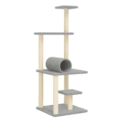 (light grey) vidaXL Cat Tree with Sisal Scratching Posts Cat Scratch Tower Climbing Tree