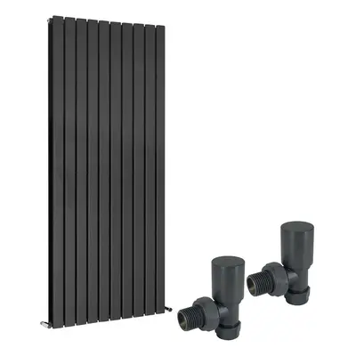 (1600 x 682mm Double) Warmehaus Flat Panel Horizontal Vertical Radiator with Angled Valves