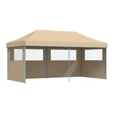 (beige, with sidewalls) vidaXL Foldable Tent Pop-Up with Side Walls Outdoor Party Tent Garden Ga