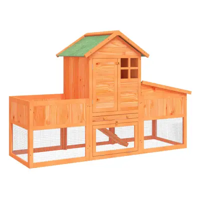 (brown) vidaXL Rabbit Hutch Rabbit Run Bunny House Wooden Animal House Solid Wood Pine