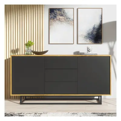 Sideboard 140cm Loft Creative Furniture - Oak & Black