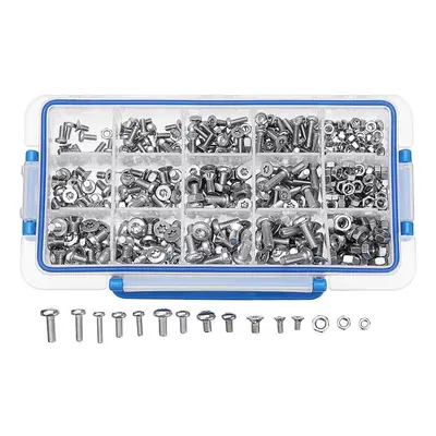 480Pcs M4 M5 M6 Torx Screw Pan&Flat Head Stainless Steel Bolt Assortment