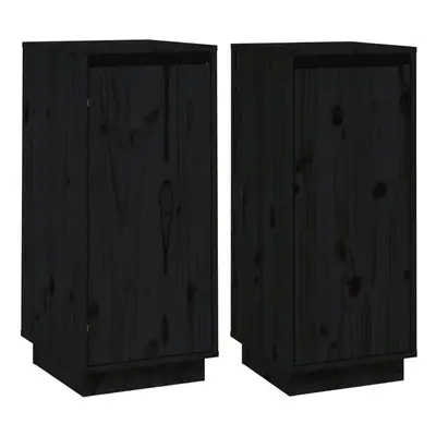 (black, 2) vidaXL 1/2x Solid Wood Pine Sideboard Side Cabinet Cupboard Multi Colours