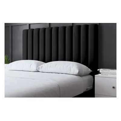 (Super King, Black) Evangeline Panel Upholstered Bed