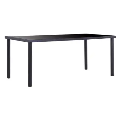 vidaXL Dining Table Black 180x90cm Tempered Glass Dinner Kitchen Furniture