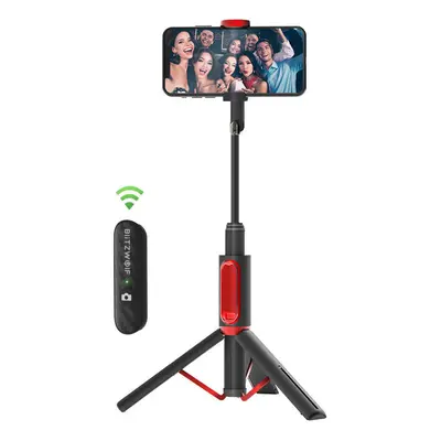 (Black) All In One Portable bluetooth Selfie Stick