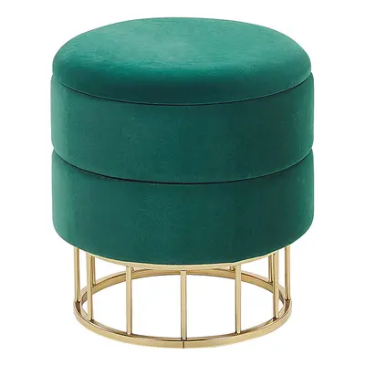 Pouffe ELGIN Dark Green Velvet