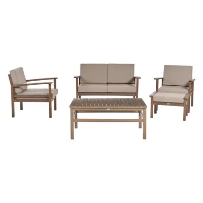 Sofa Set with Table MANILA Certified Acacia Wood Dark Wood