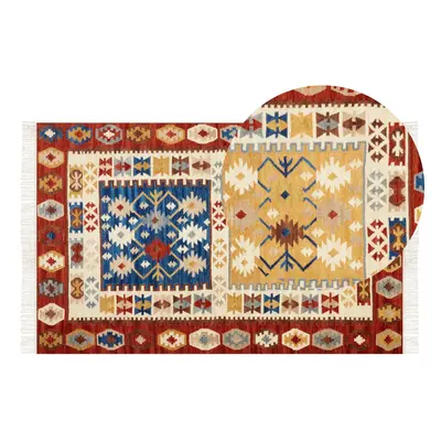 Wool Kilim Area Rug x cm Multicolour VOSKEHAT