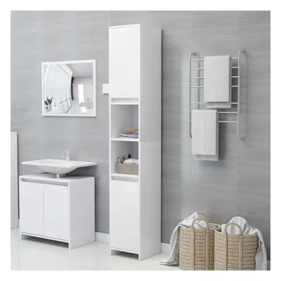 vidaXL Bathroom Cabinet White Engineered Wood Home Cupboard Under Basin Unit