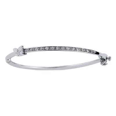 Jewelco London Girls Sterling Silver Cubic Zirconia Eternity Baby Bangle Bracelet - BN7