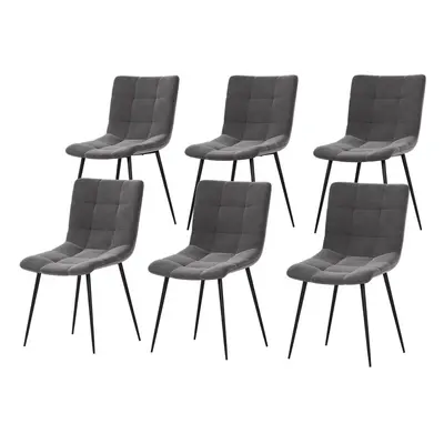 (Grey, 6) Richton Velvet Dining Chair Set Kitchen Home Room