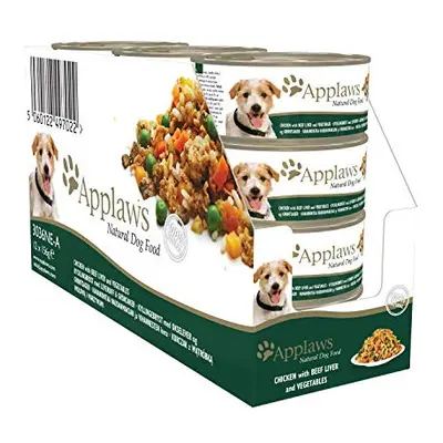 Applaws Dog Tin Chicken Breast with Beef Liver and Vegetables, x 156g