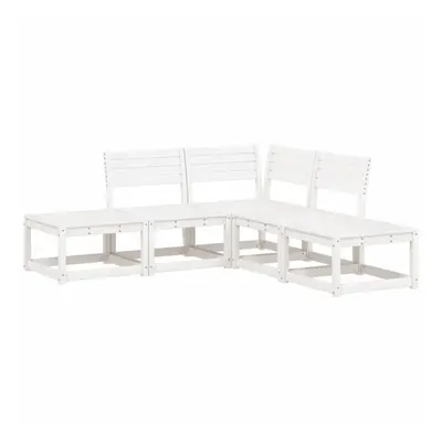 (white) vidaXL Garden Sofa Set Piece Outdoor Sofa Set Corner Sofa Solid Wood Pine