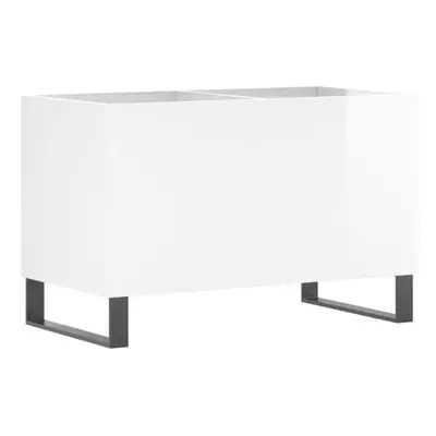 (high gloss white) vidaXL Record Cabinet Vinyl Record Storage Cabinet Grey Sonoma Engineered Woo