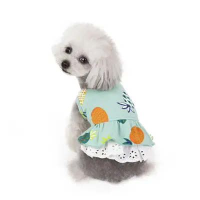 (Green, S) Pattern Pet Skirt Spring And Summer Cat And Dog Clothes