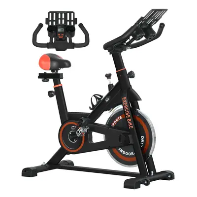 HOMCOM 8kg Flywheel Exercise Bike with Adjustable Height, Resistance, Black