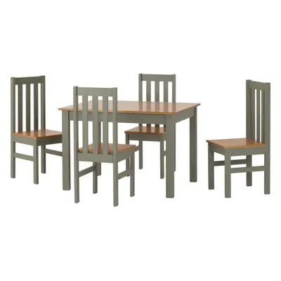 Ludlow Dining Set with Green Chairs Oak effect Table