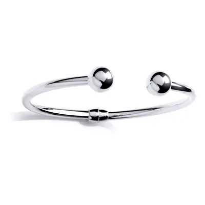 Jewelco London Ladies Sterling Silver Hinged Polished Bangle Bracelet 11mm - GVG201