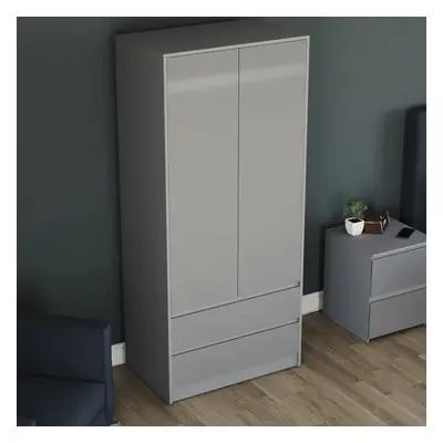 (Grey) Glinton Door Drawer Wardrobe Bedroom Storage