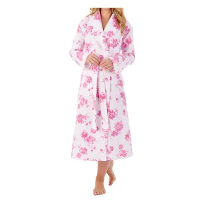 (Pink, Large) Slenderella HC01318 Women's Floral Cotton Dressing Gown