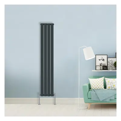 (Single-1800x272 mm) NRG Flat Panel Column Designer Radiator Heater Central Heating Rads Anthrac