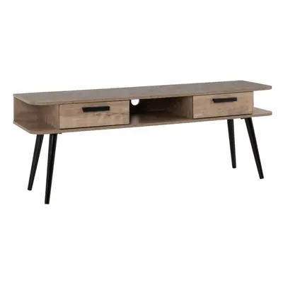 (2 Drawer TV Unit) Saxton Mid Oak Effect/Grey Living Room Furniture