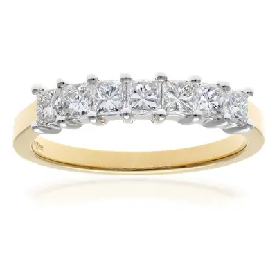 (M) Jewelco London 18ct Yellow Gold Eternity Ring, J/I Certified Diamonds, Princess Cut, 0.75ct