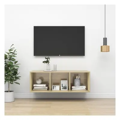 vidaXL Wall-mounted TV Cabinet Sonoma Oak 37x37x107 cm Chipboard Hifi Unit