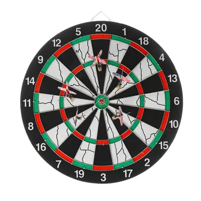 15 inch Flocking Dart Board Front Double Sided + 6Pcs Darts for Home Club Entertainment Leisure 