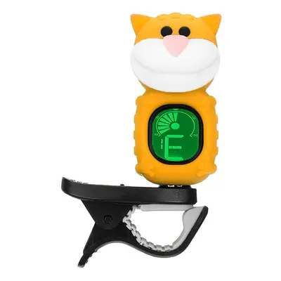 (Yellow) Cartoon Big Facee Cat Tuner Equal Temperament Guitar Bass Ukelele Violin Tuner