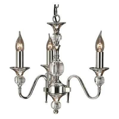 Diana Ceiling Pendant Chandelier Bright Nickel & K9 Crystal Curved Lamp Light