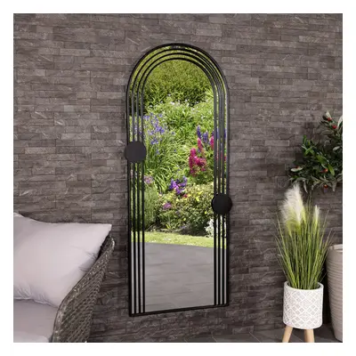 CHARLES BENTLEY WarsawÂ Arch Mirror in Black, Weather Resistant, Shatterproof, Wall Mounted Acce