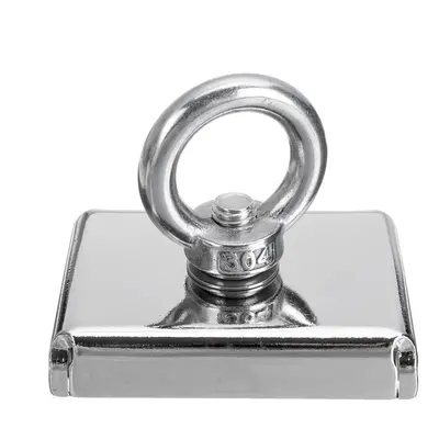 300KG D75 Super Fishing Recovery Block Magnet Eyebolt M10 Ring Metal