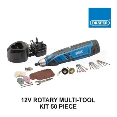 Draper Piece 12V Rotary Multi-Tool Kit X 1.5Ah Battery X Charger